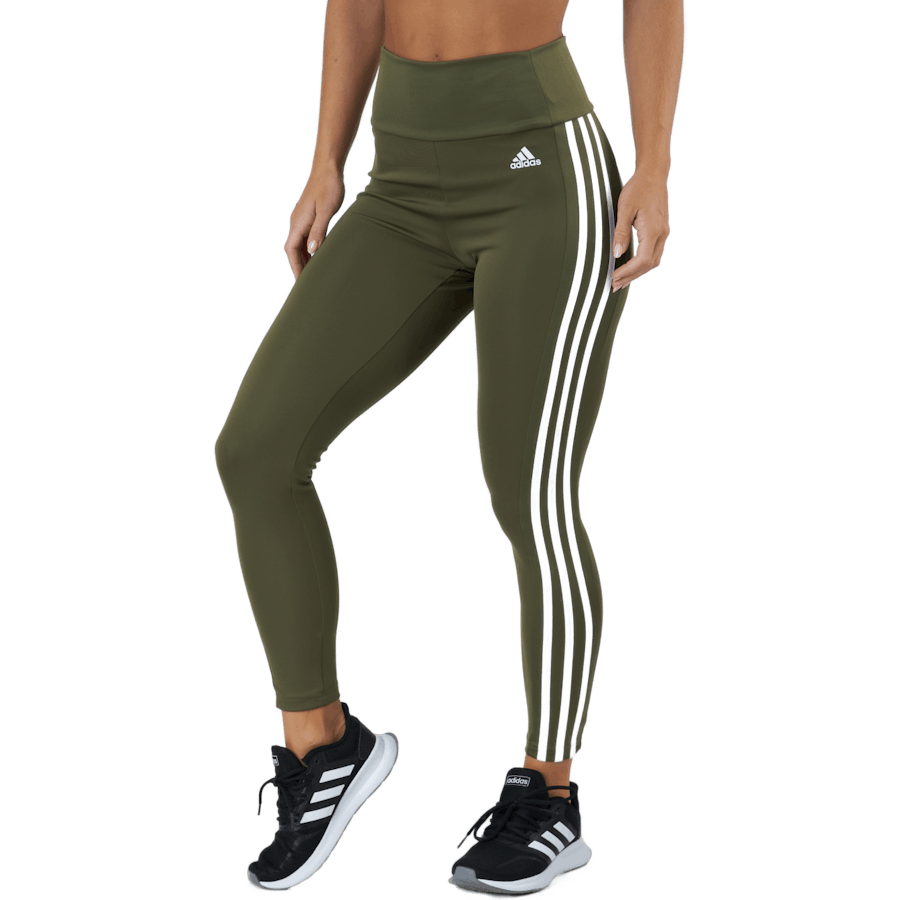 High Rise 3-Stripes 7/8 Tights Focus Olive / White