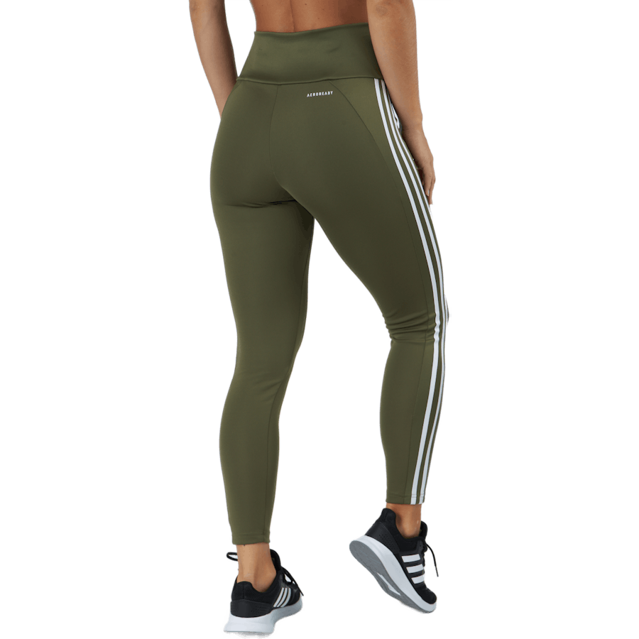 High Rise 3-Stripes 7/8 Tights Focus Olive / White