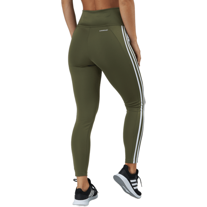 High Rise 3-Stripes 7/8 Tights Focus Olive / White