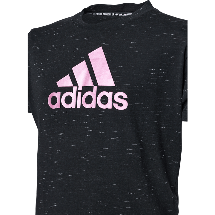 Tüdrukud Bos Tee Black Melange / Team Real Magenta