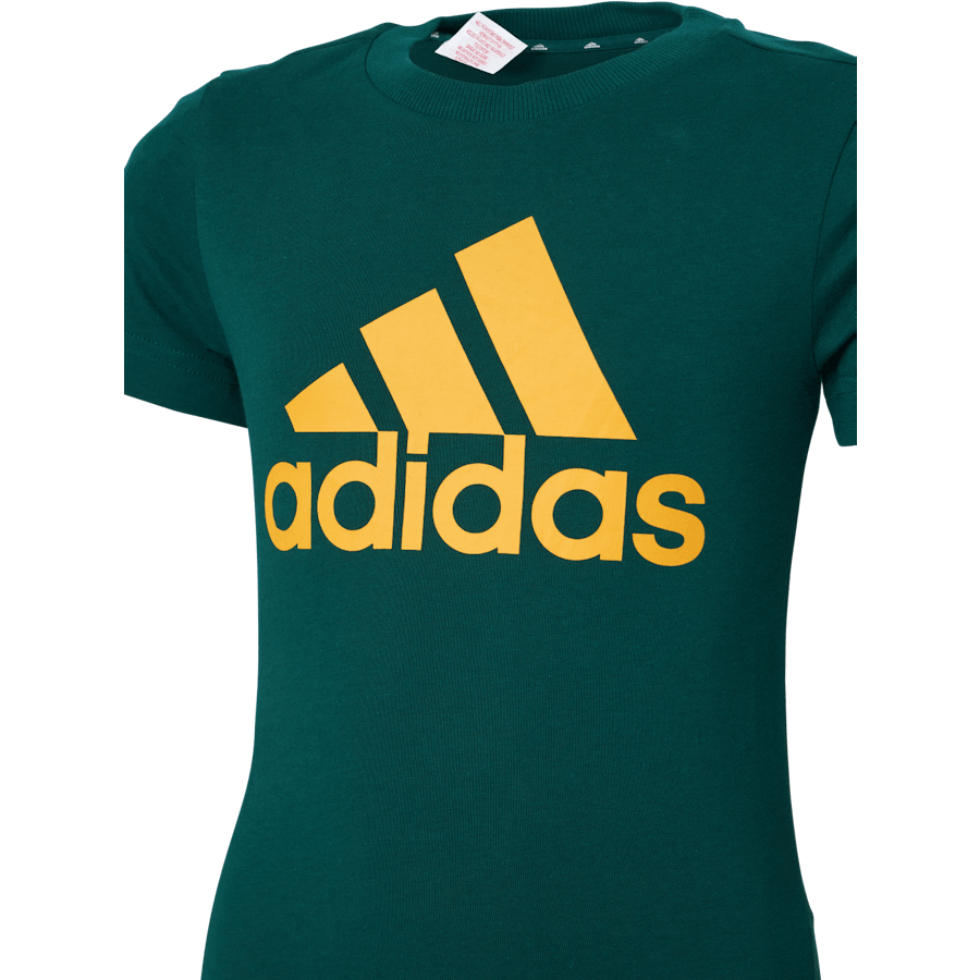 T-shirt Adidas Essentials Big Logo pour garçon, vert universitaire / or semi-solaire