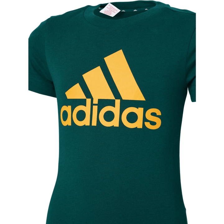 T-shirt Adidas Essentials Big Logo pour garçon, vert universitaire / or semi-solaire