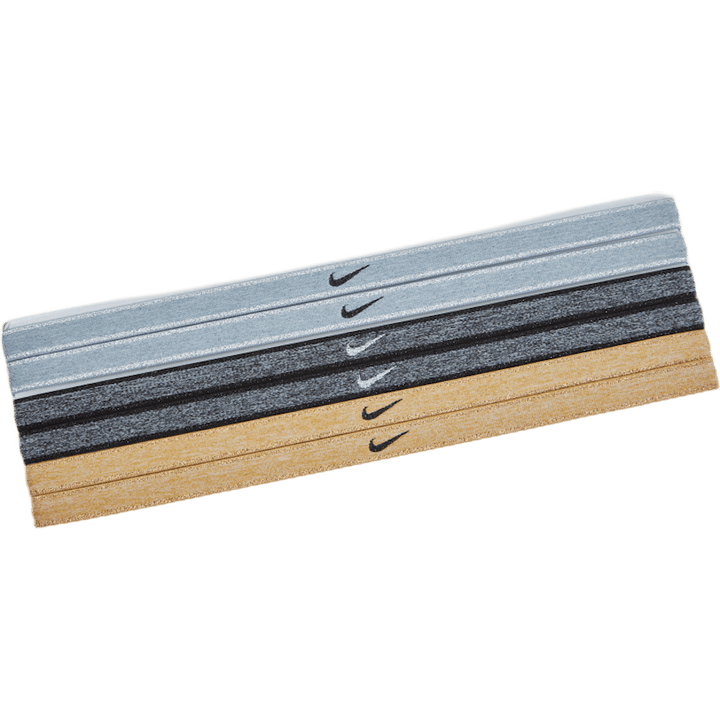 Nike Swoosh Sport Headbands 6  Wolf Grey/black/club Gold/meta