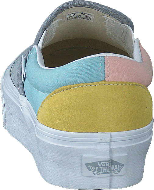 Pastel Vans Bleu Jaune Ua Classic Slip-on Platform (color Block