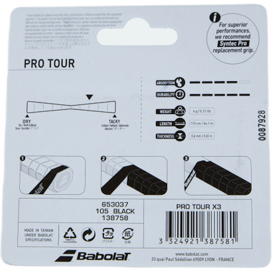 Pro Tour Grip 3-pack Black