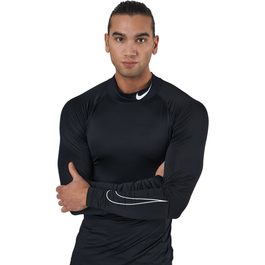 Nike Pro Dri-FIT Men's Tight Fit Long-Sleeve Top BLACK/WHITE