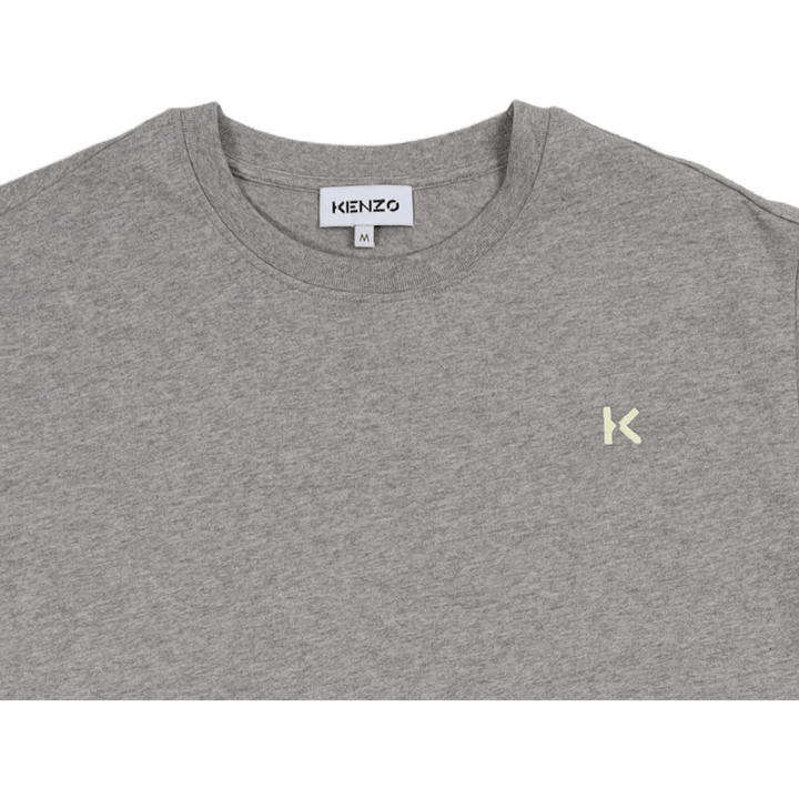 Dual Material T-Shirt Kleid Perlgrau