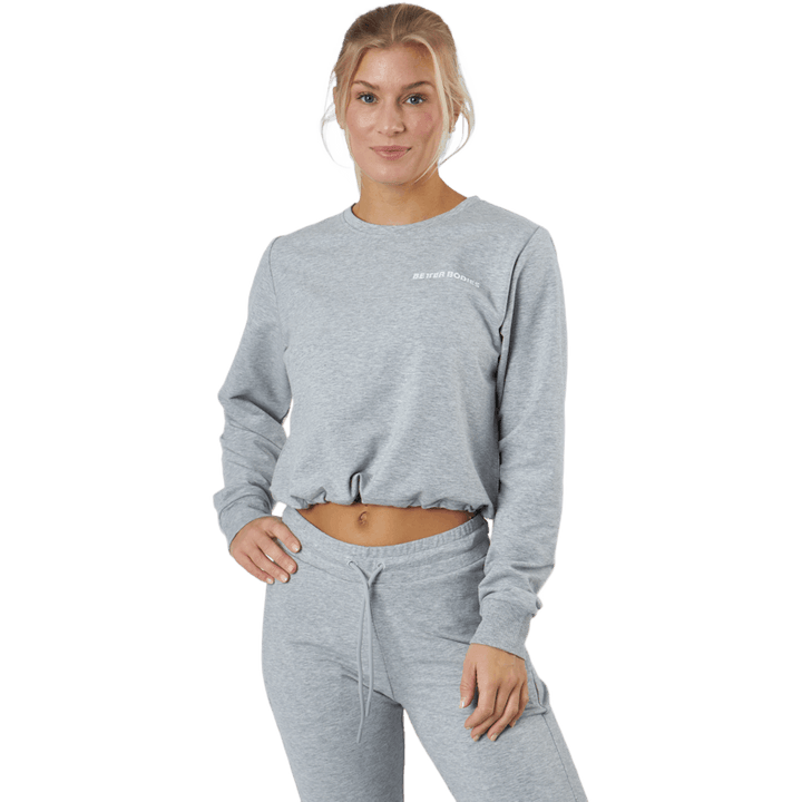 Impero Cropped Crew Grigio chiaro melange