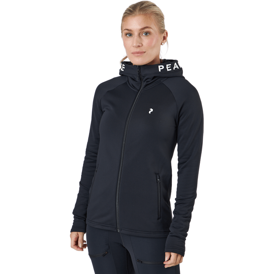 W Rider Zip Hood Black