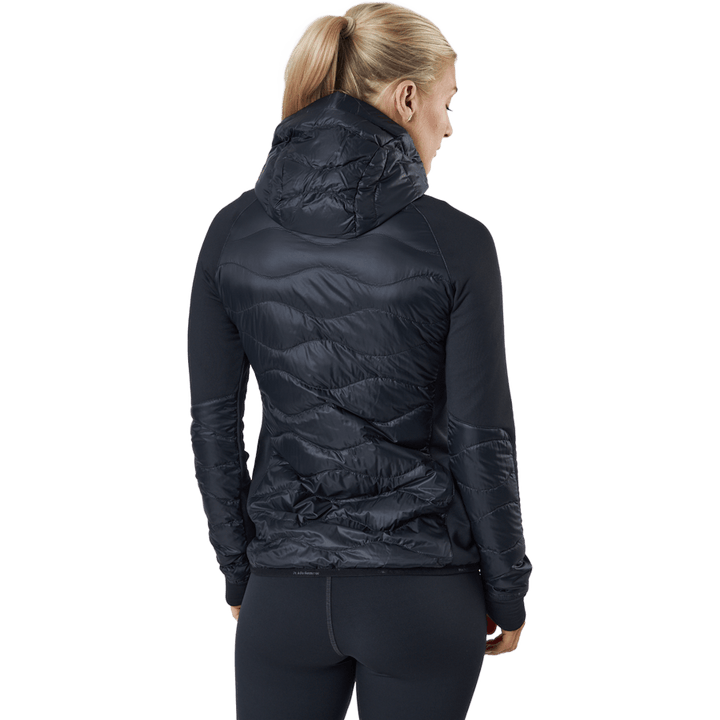 W Helium Down Hybrid Hood Svart