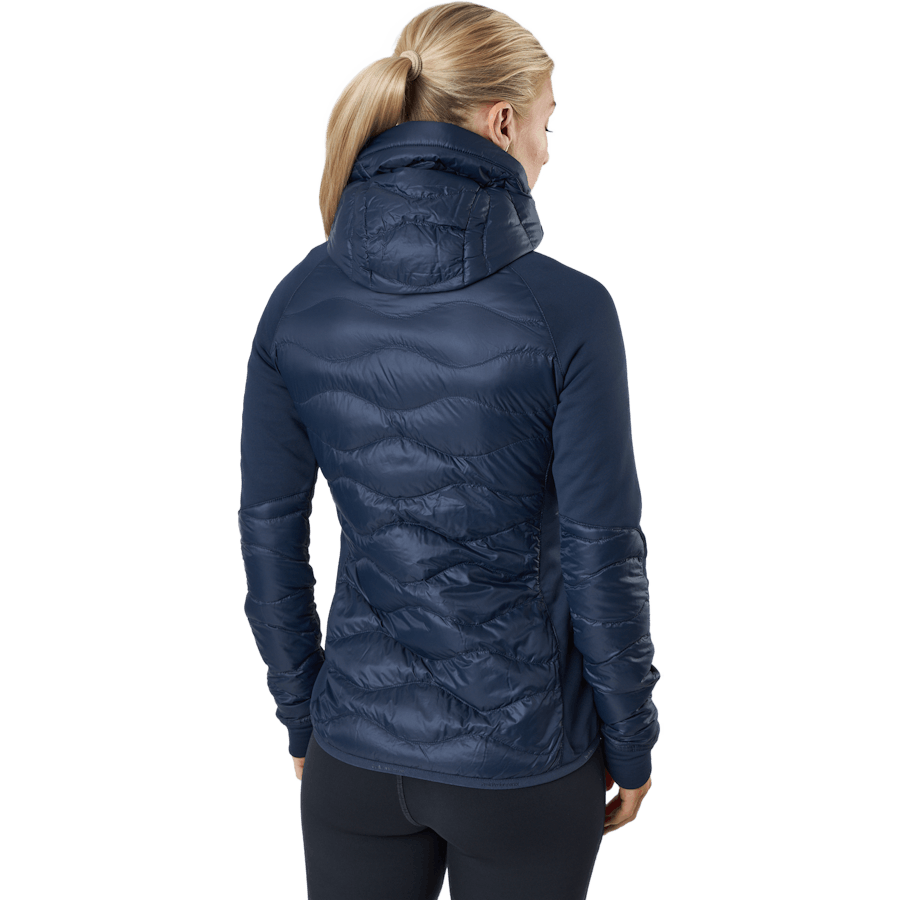 W Helium Down Hybrid Hood Blue Shadow