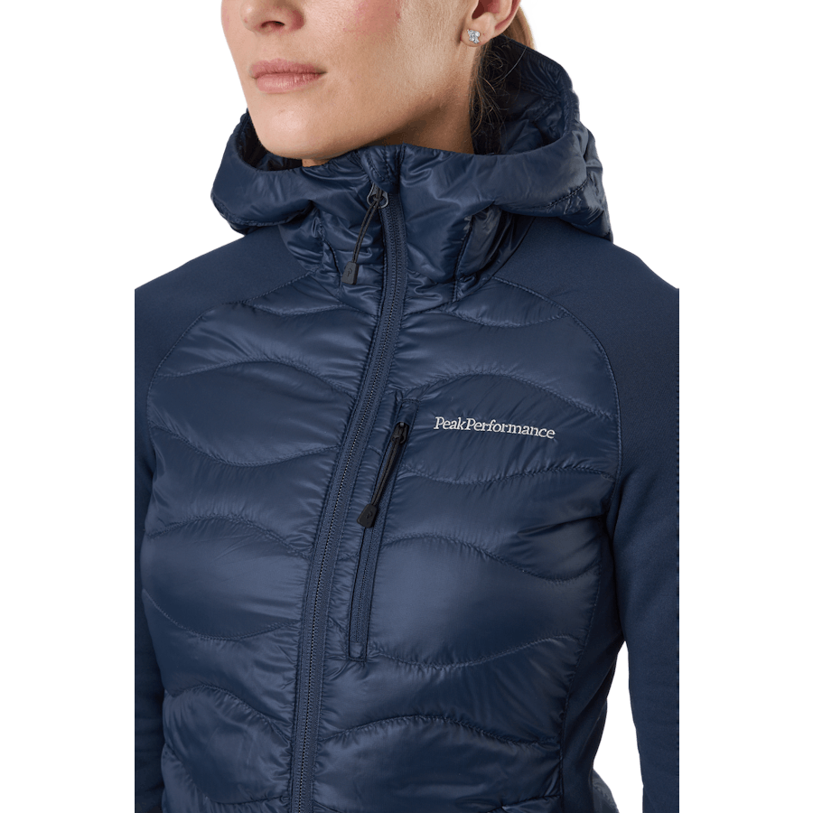 W Helium Down Hybrid Hood Blue Shadow