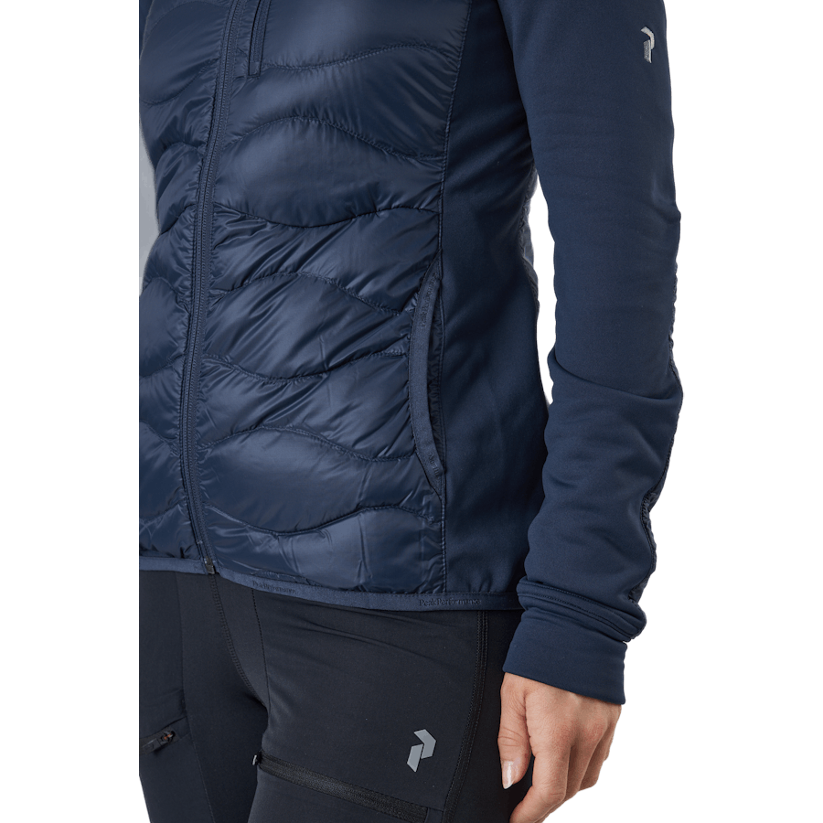 W Helium Down Hybrid Hood Blue Shadow