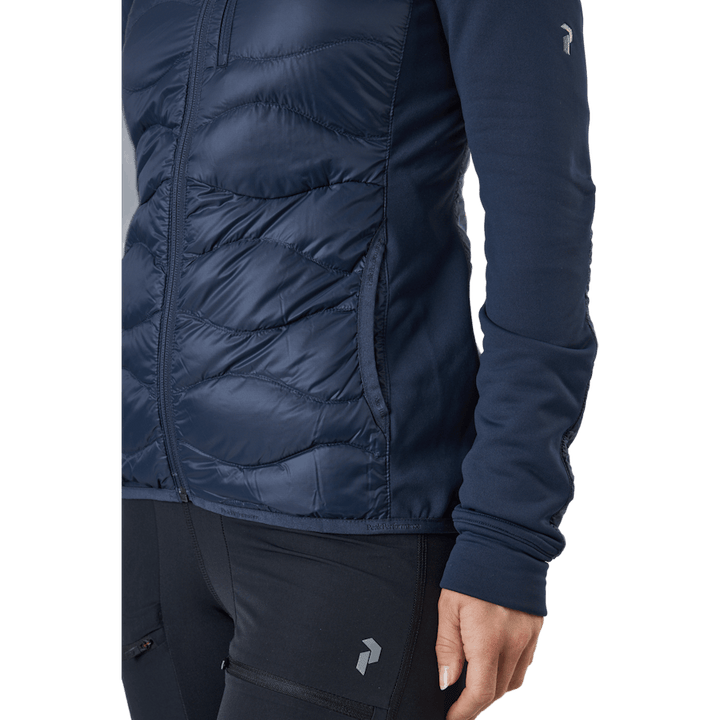 W Helium Down Hybrid Hood Blue Shadow