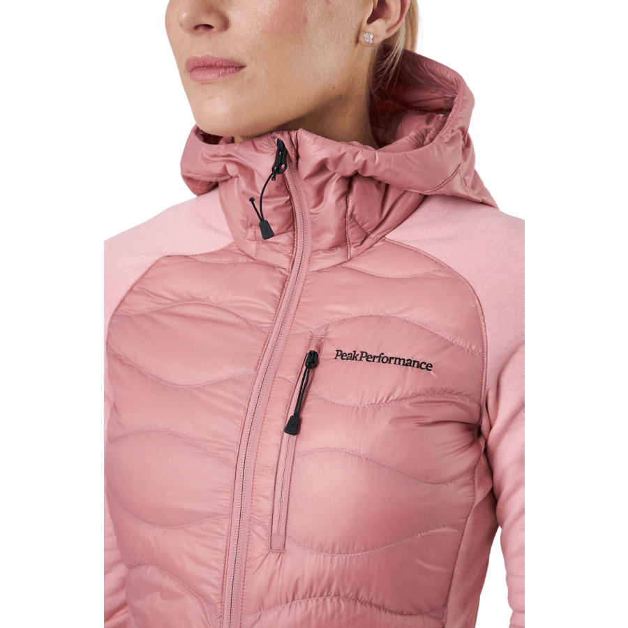 W Helium Down Hybrid Hood Warm Blush
