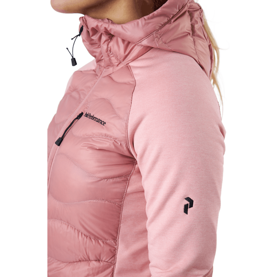 W Helium Down Hybrid Hood Warm Blush