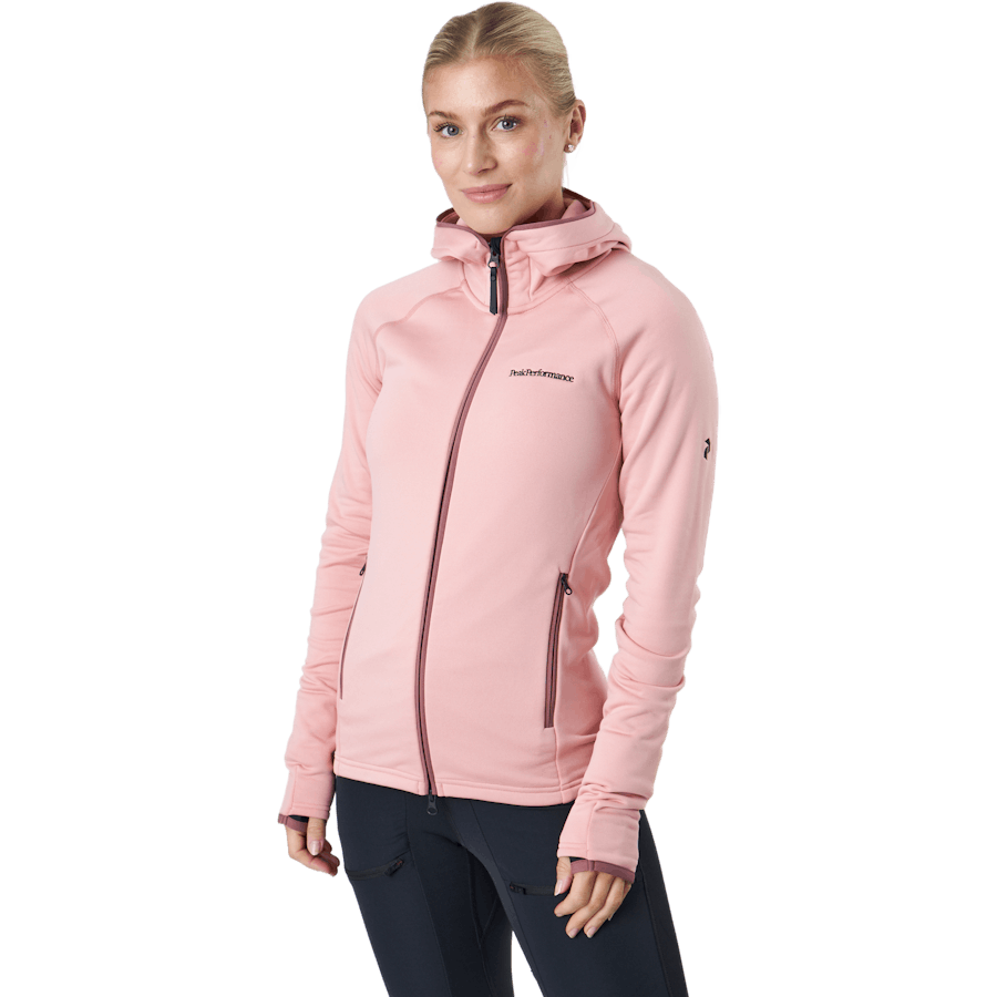 W Chill Light Zip Hood Warm Blush/rose Brown