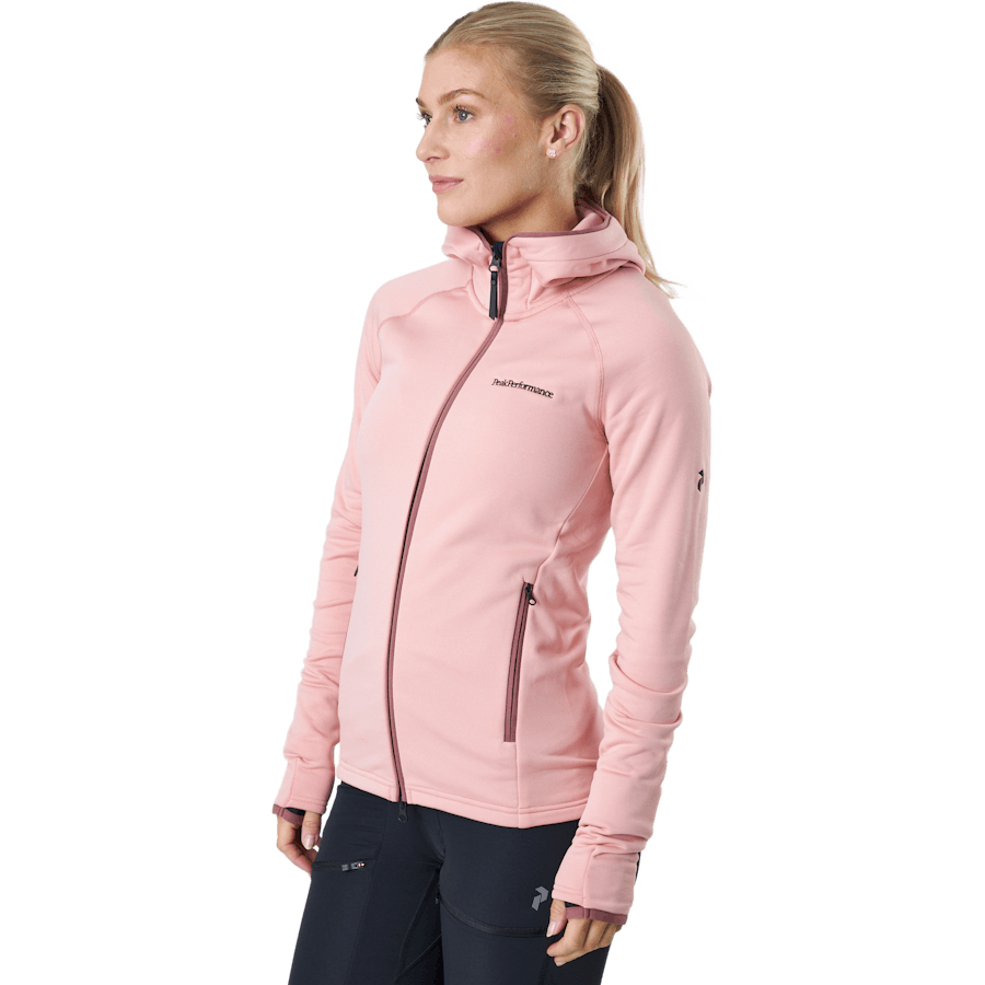 W Chill Light Zip Hood Warm Blush/rose Brown