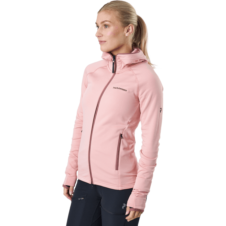 W Chill Light Zip Hood Warm Blush/rose Brown