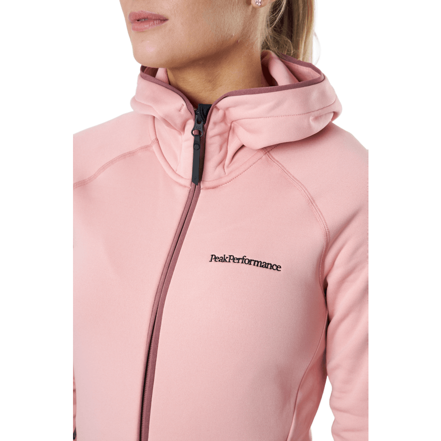 W Chill Light Zip Hood Warm Blush/rose Brown