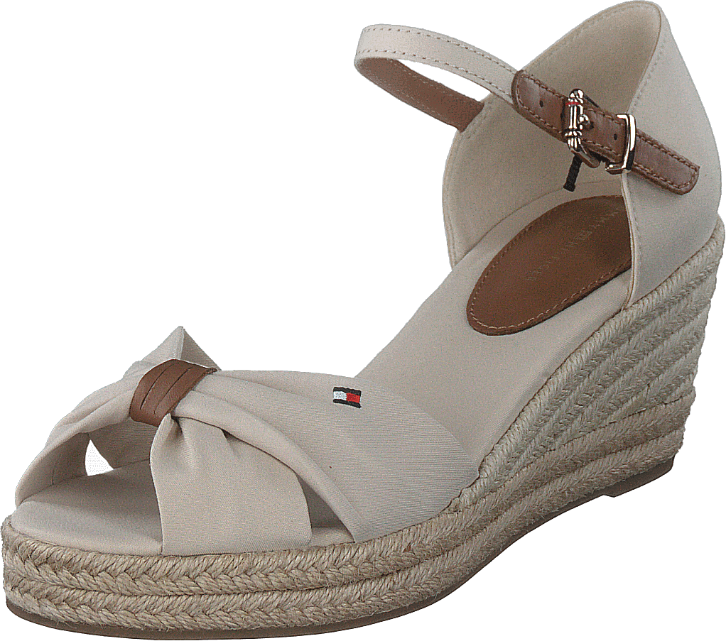 Základné otvorené topánky so stredným klinom Classic Beige