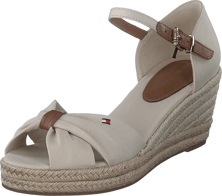 Základné otvorené topánky so stredným klinom Classic Beige