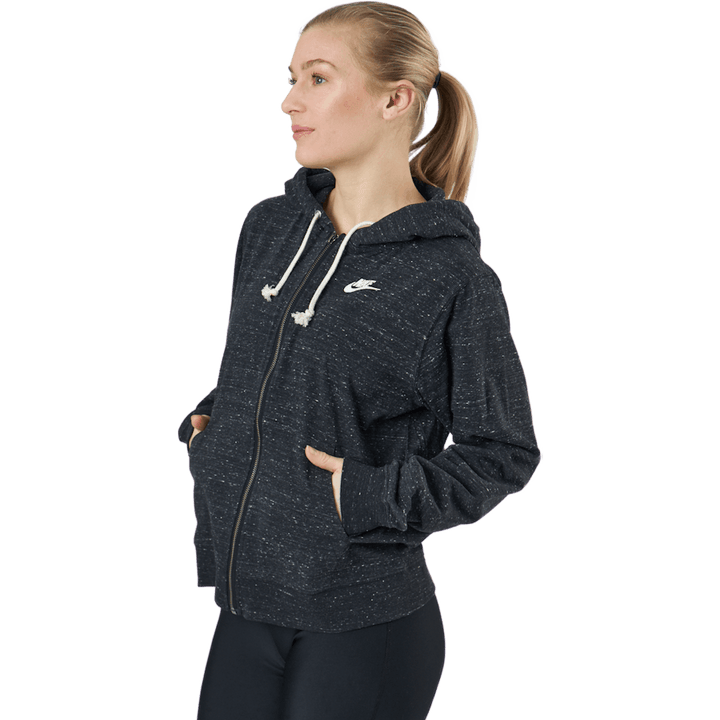 Sportswear Gym Vintage Women's Full-Zip Hoodie BLACK/WHITE
