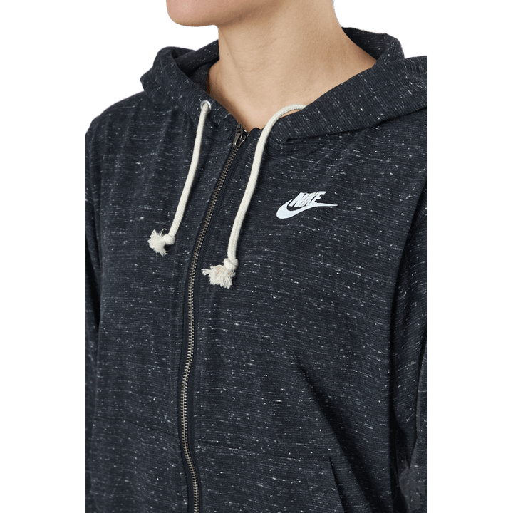 Sportswear Gym Vintage Women's Full-Zip Hoodie BLACK/WHITE