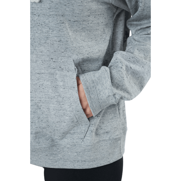 Sweat à capuche Sportswear Gym Vintage pour femme, gris chiné/blanc