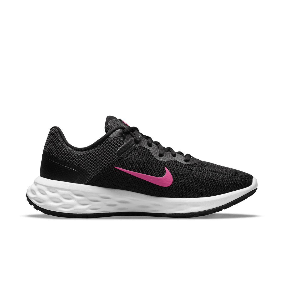 nike revolution mujer runn negro/rosa híper-gris hierro