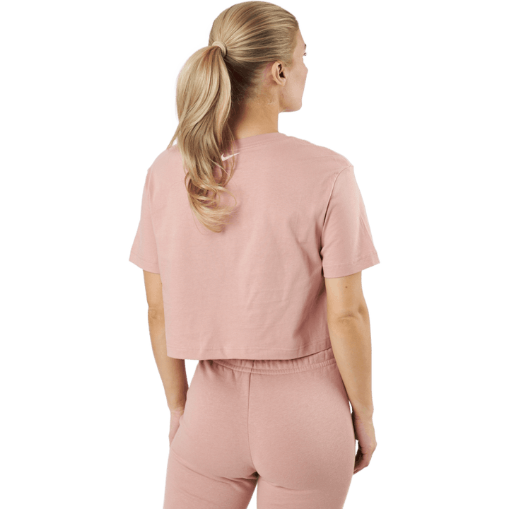 W Nsw Crop Ss Tee Prnt Rose Whisper/white