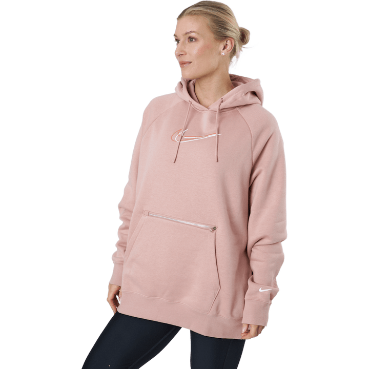 W Nsw Po Hoodie Os Bb Flc Prnt Rose Whisper/white