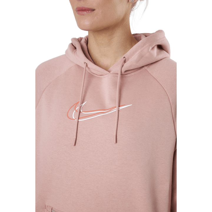 W Nsw Po Hoodie Os Bb Flc Prnt Rose Whisper/white