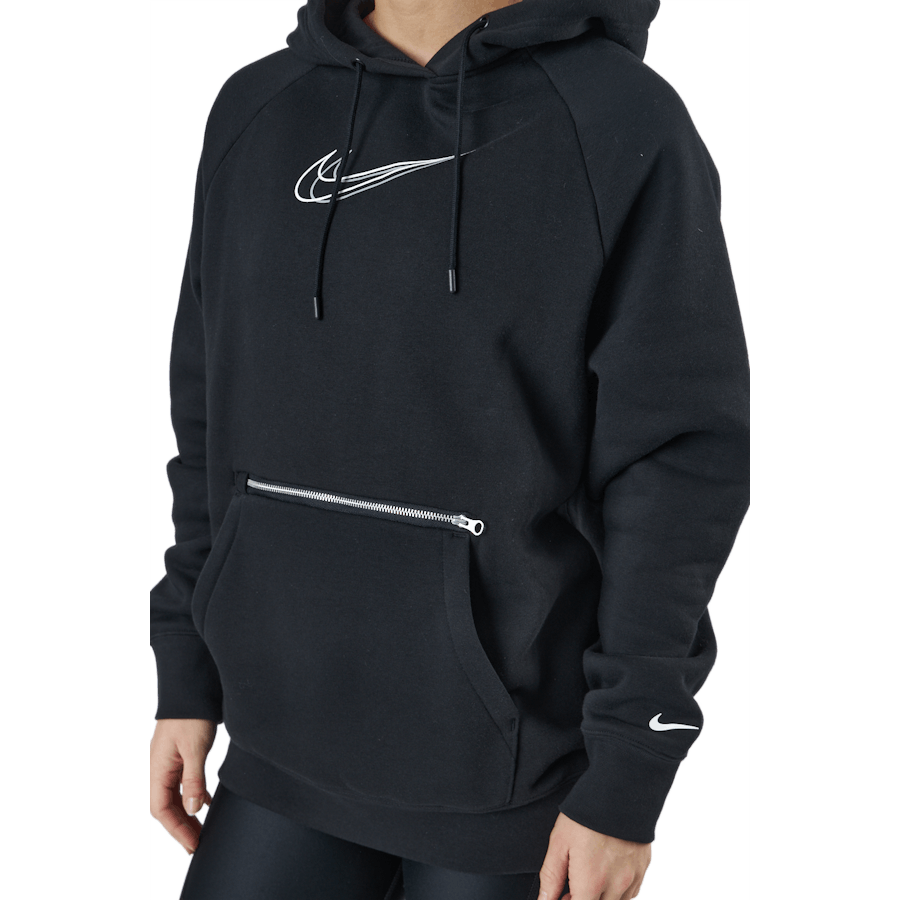 W Nsw Po Hoodie Os Bb Flc Prnt Black/white