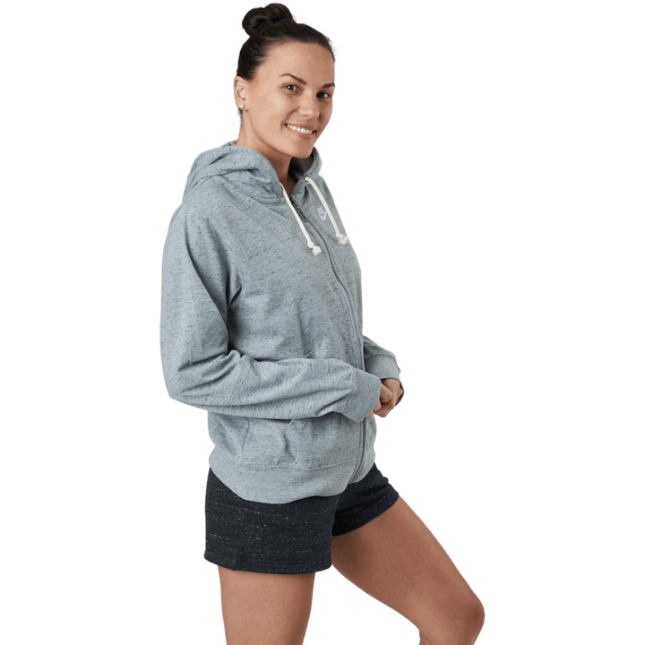 Sudadera con capucha y cremallera para mujer Sportswear Gym Vintage DK GREY HEATHER/WHITE