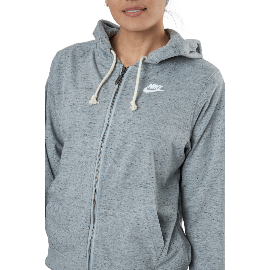 Sudadera con capucha y cremallera para mujer Sportswear Gym Vintage DK GREY HEATHER/WHITE