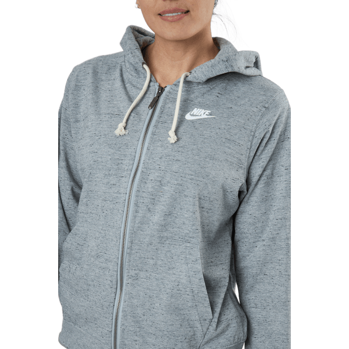 Sudadera con capucha y cremallera para mujer Sportswear Gym Vintage DK GREY HEATHER/WHITE