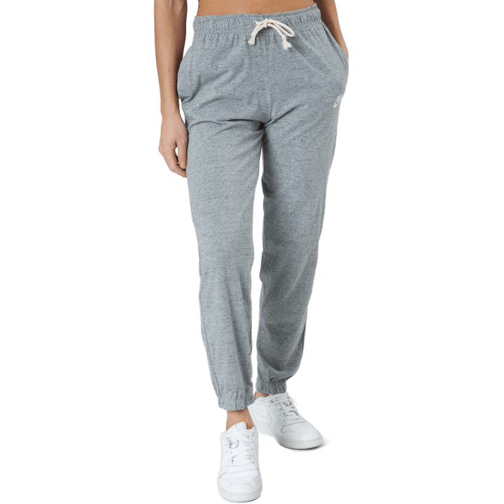 Pantalon de sport vintage pour femme, gris chiné/blanc