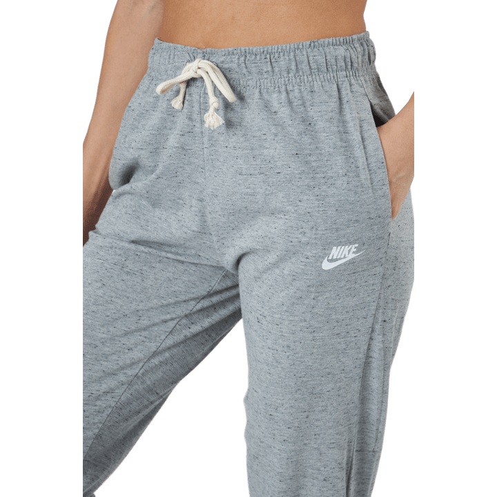 Pantalon de sport vintage pour femme, gris chiné/blanc