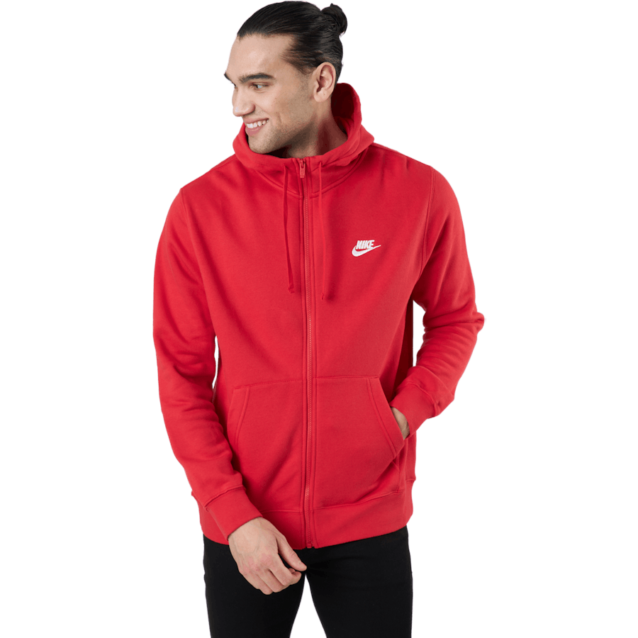 Sportswear Club Fleece Men's Full-Zip Hoodie UNIVERSITY RED/UNIVERSITY RED/WHITE