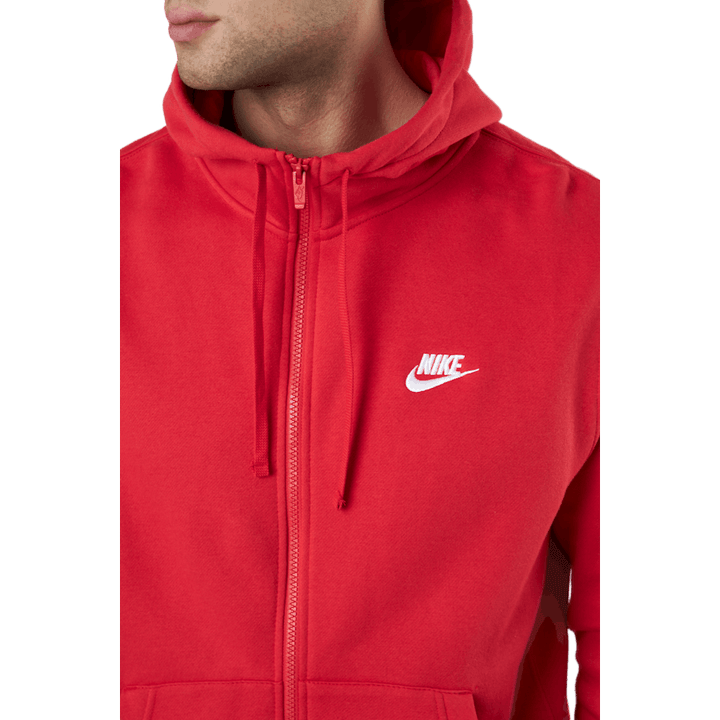 Sportswear Club Fleece Men's Full-Zip Hoodie UNIVERSITY RED/UNIVERSITY RED/WHITE