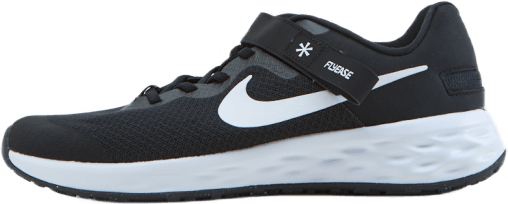 Revolution 6 FlyEase Big Kids' Easy On/Off Road Running Shoes BLACK/WHITE-DK SMOKE GREY