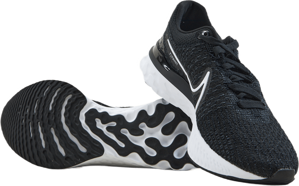 nike react infinity run black and white