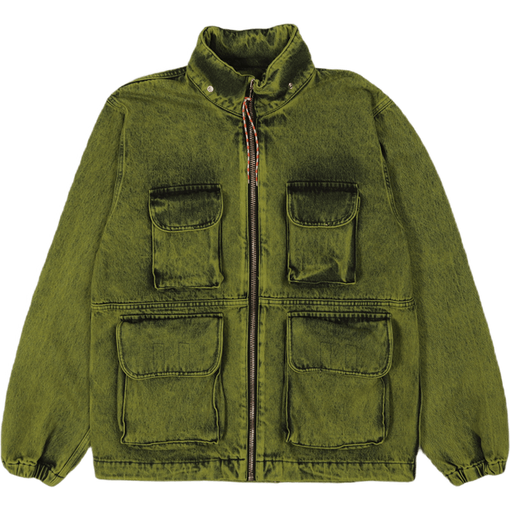 Denim Cargo Jacket Lime