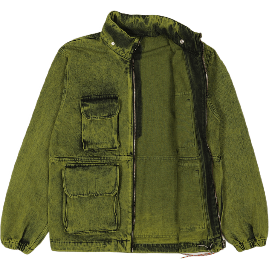 Denim Cargo Jacket Lime
