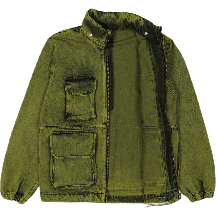 Denim Cargo Jacket Lime