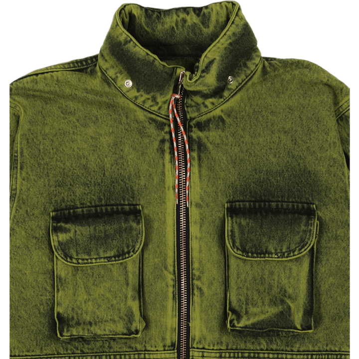 Denim Cargo Jacket Lime