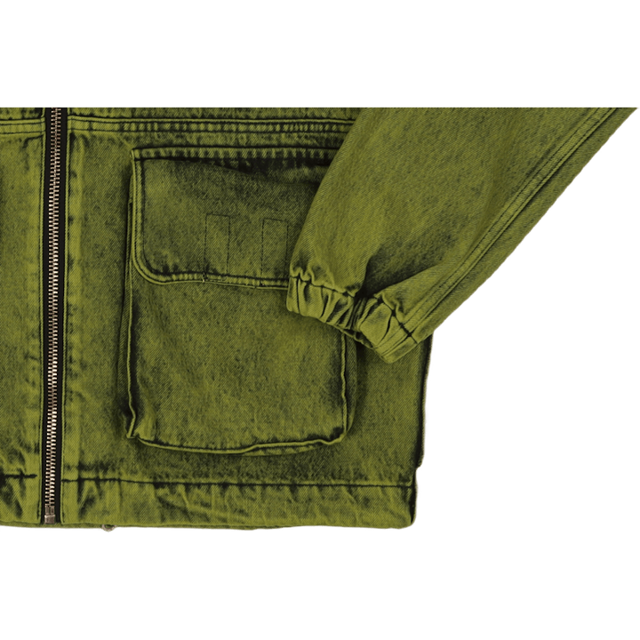 Denim Cargo Jacket Lime