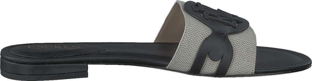 Alegra Canvas-Leather Slide Sandal Natural / Black