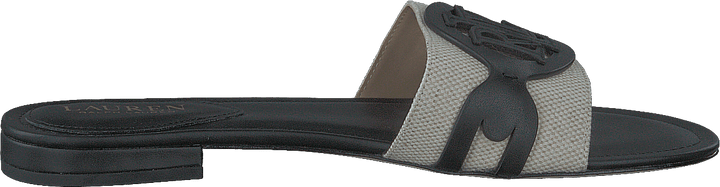 Alegra Canvas-Leather Slide Sandal Natural / Black